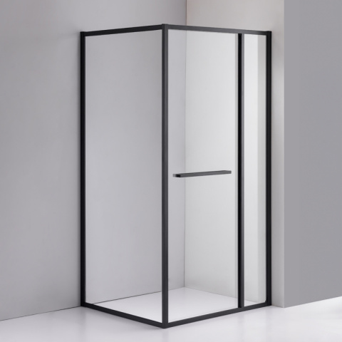 KABINA PRYSZNICOWA PROSTOKĄTNA KIRA CZARNA 120X90 CM - sklep